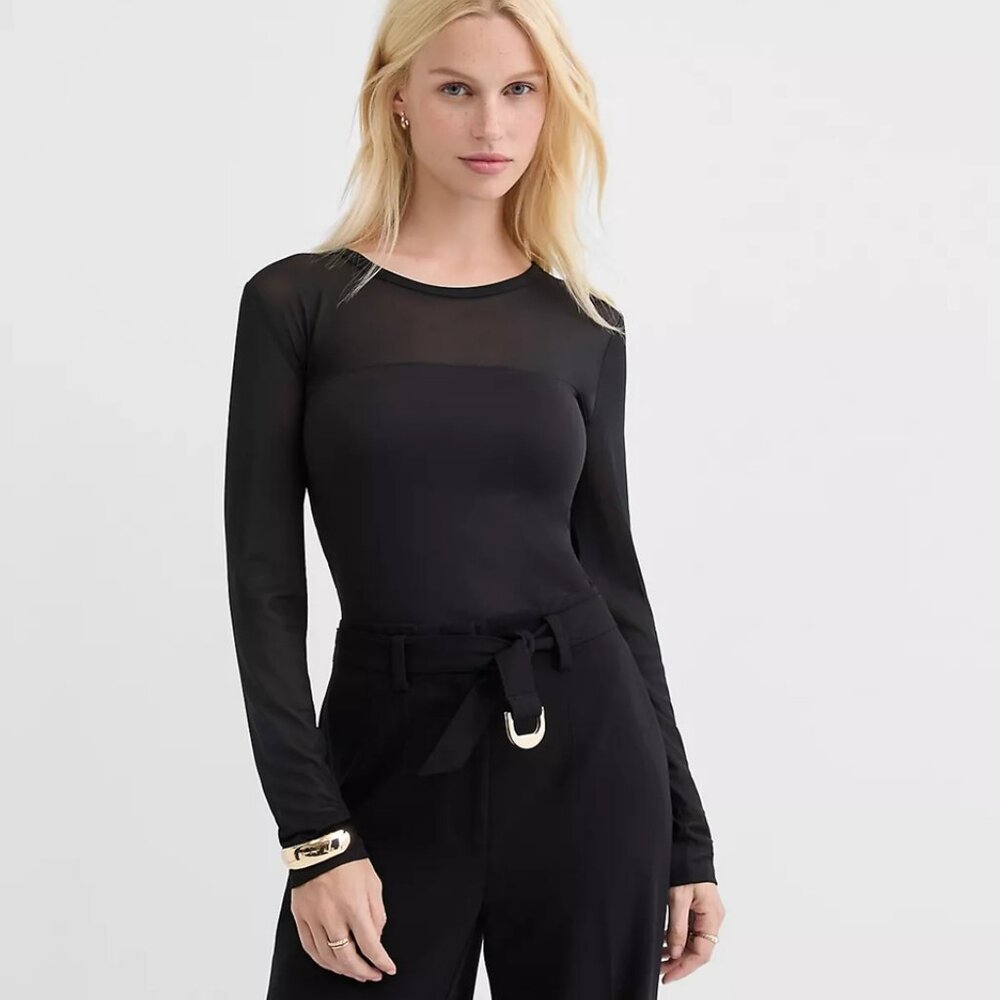LOFT Mesh Mixed Media Top Size Petite XXSP